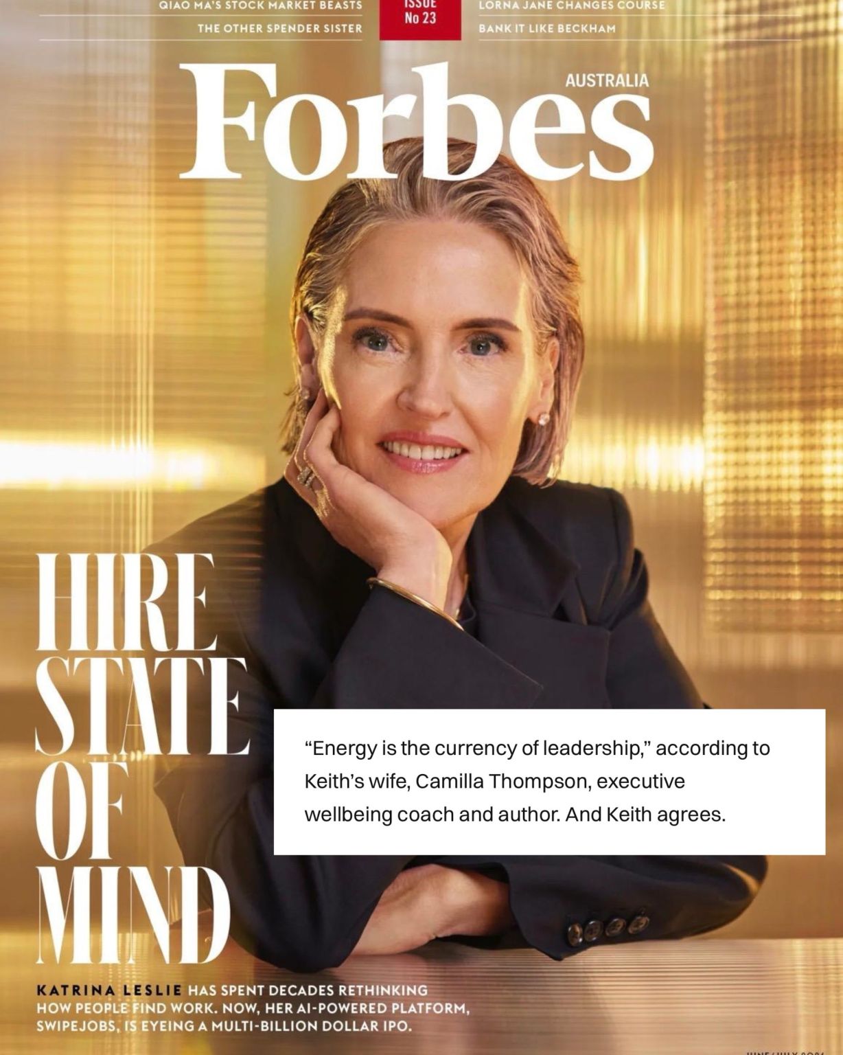 Forbes Australia · Issue 23 - "Energy is the currency of leadership"